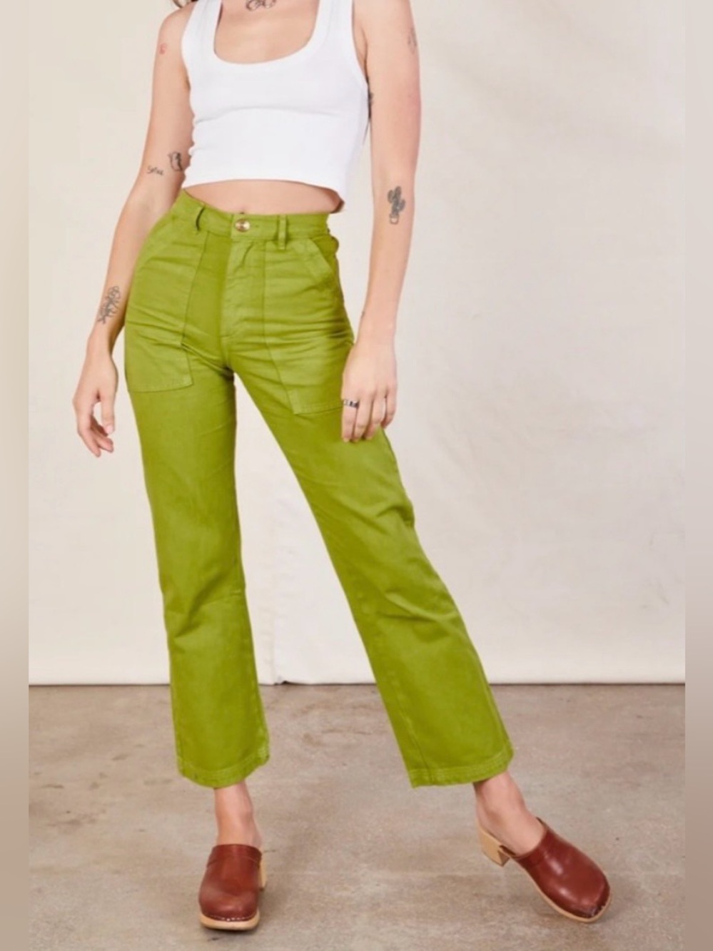Big Bud Press work pants in gross green